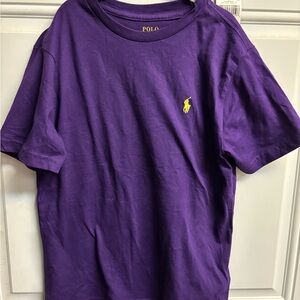 Polo by Ralph Lauren Purple T-Shirt with Yellow Logo Print